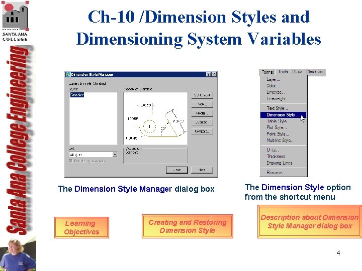 Ch-10 /Dimension Styles and Dimensioning System Variables The Dimension Style Manager dialog box Learning Ch-10 /Dimension Styles and Dimensioning System Variables The Dimension Style Manager dialog box Learning
