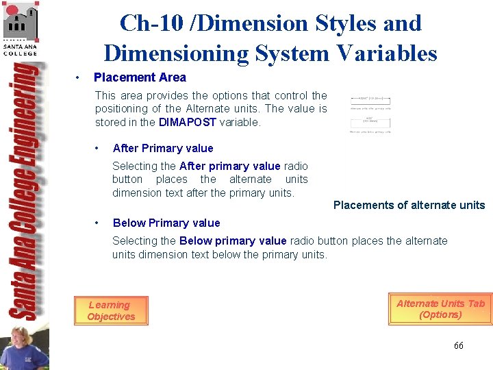 Ch-10 /Dimension Styles and Dimensioning System Variables • Placement Area This area provides the Ch-10 /Dimension Styles and Dimensioning System Variables • Placement Area This area provides the