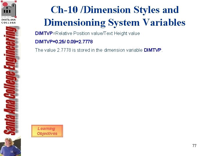 Ch-10 /Dimension Styles and Dimensioning System Variables DIMTVP=Relative Position value/Text Height value DIMTVP=0. 25/ Ch-10 /Dimension Styles and Dimensioning System Variables DIMTVP=Relative Position value/Text Height value DIMTVP=0. 25/