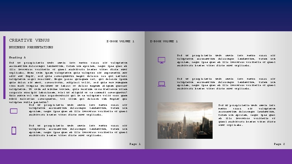 CREATIVE VENUS E-BOOK VOLUME 1 BUSINESS PRESENTATIONS Sed ut perspiciatis unde omnis iste natus