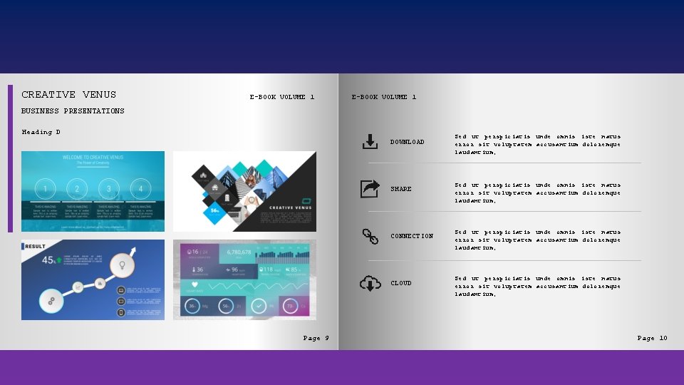 CREATIVE VENUS E-BOOK VOLUME 1 BUSINESS PRESENTATIONS Heading D DOWNLOAD SHARE CONNECTION CLOUD Page