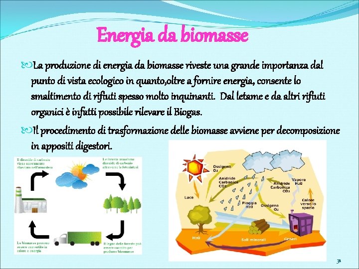 Energia da biomasse La produzione di energia da biomasse riveste una grande importanza dal