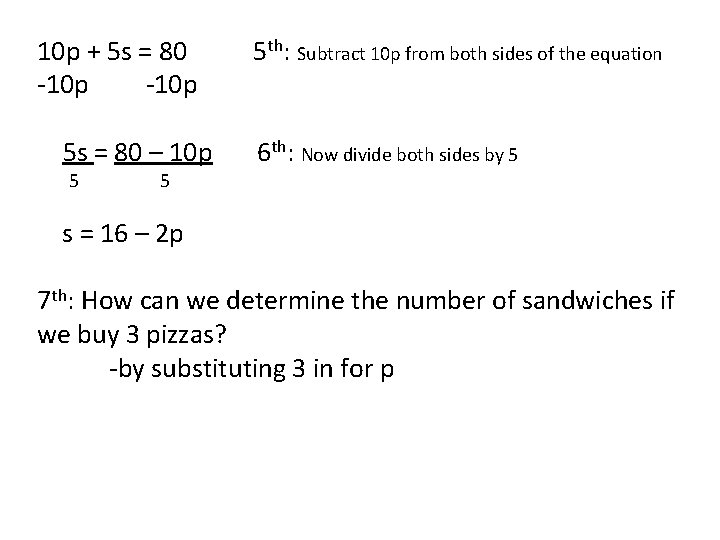 10 p + 5 s = 80 -10 p 5 s = 80 –