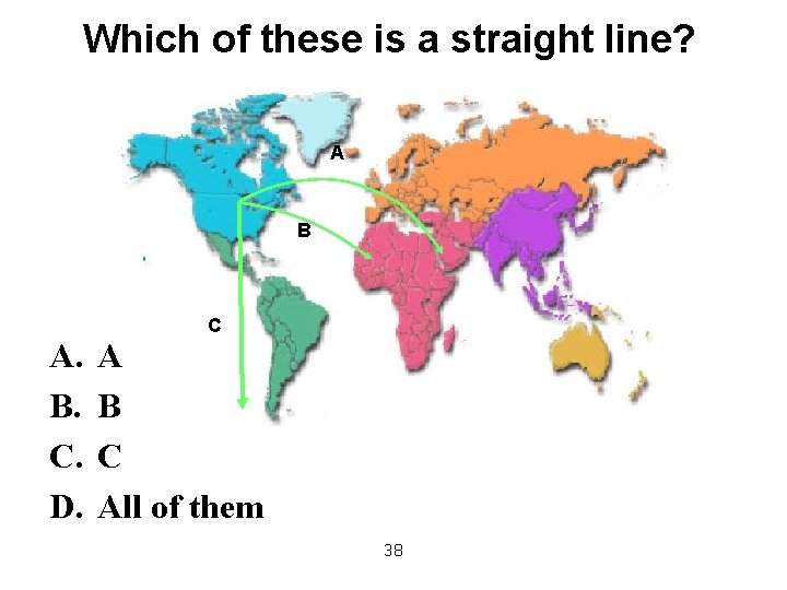 Which of these is a straight line? A B A. B. C. D. C