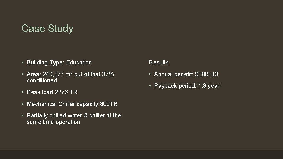 Case Study • Building Type: Education Results • Area: 240, 277 m 2 out