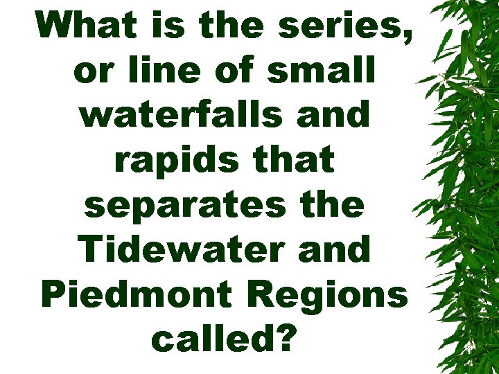 What is the series, or line of small waterfalls and rapids that separates the