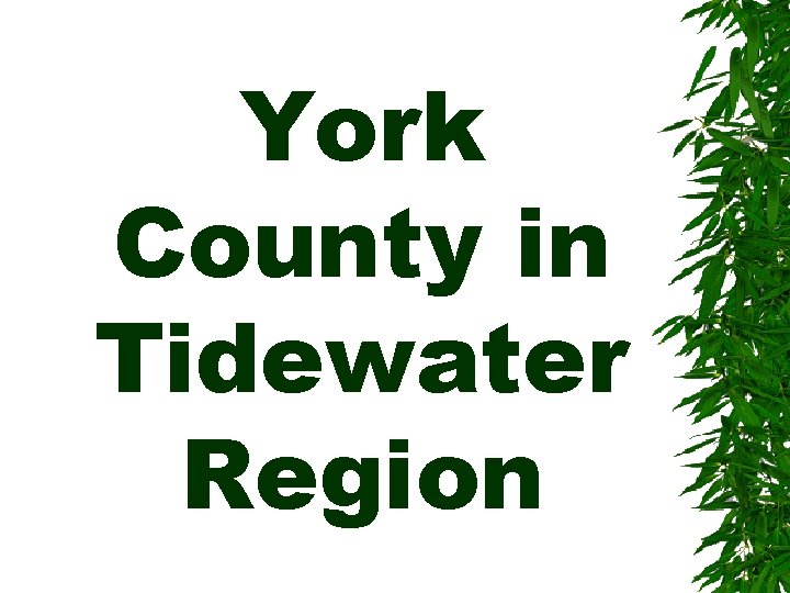 York County in Tidewater Region 