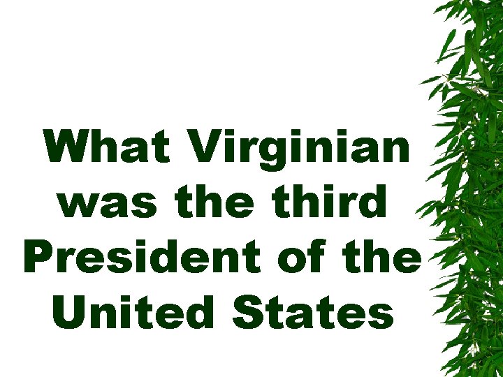 What Virginian was the third President of the United States 