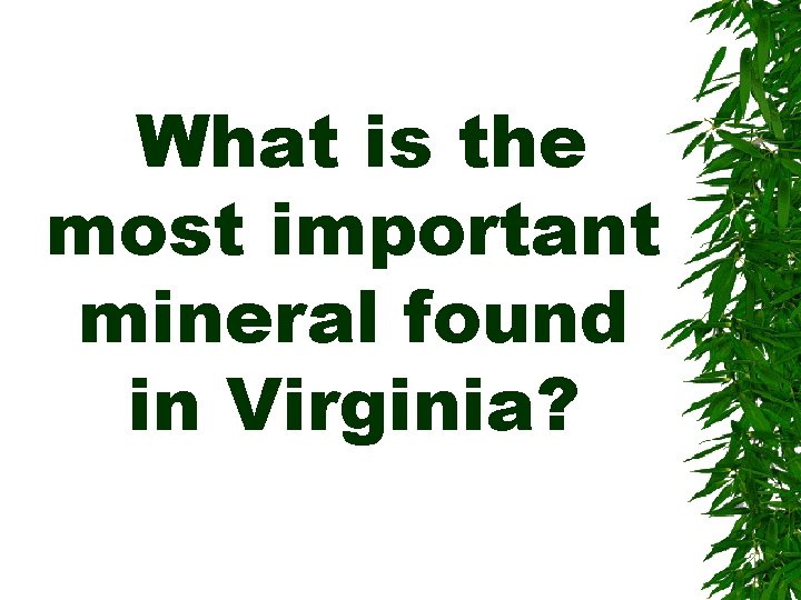 What is the most important mineral found in Virginia? 