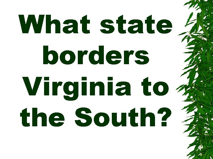 What state borders Virginia to the South? 