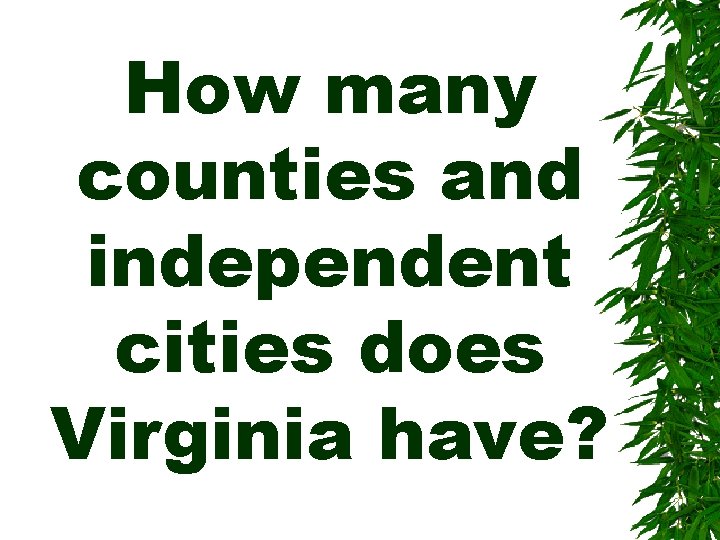 How many counties and independent cities does Virginia have? 