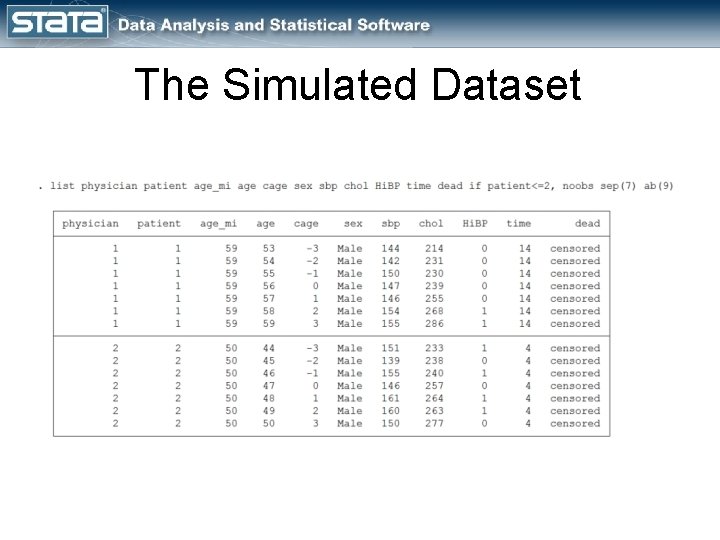 The Simulated Dataset 