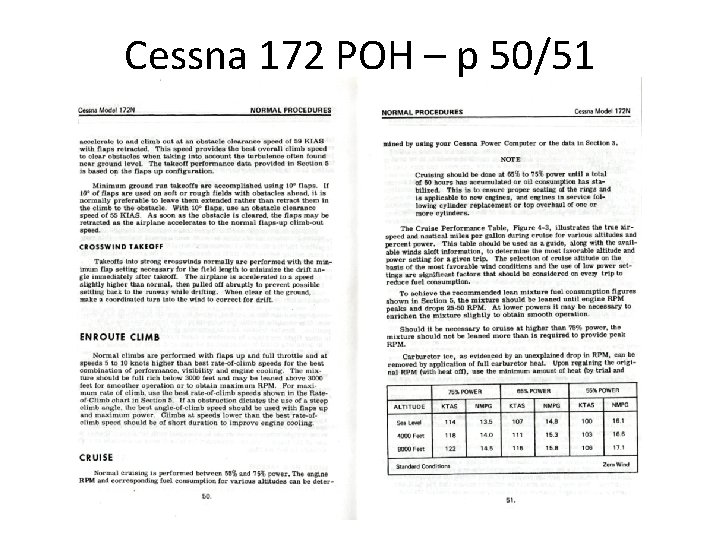 Cessna 172 POH – p 50/51 