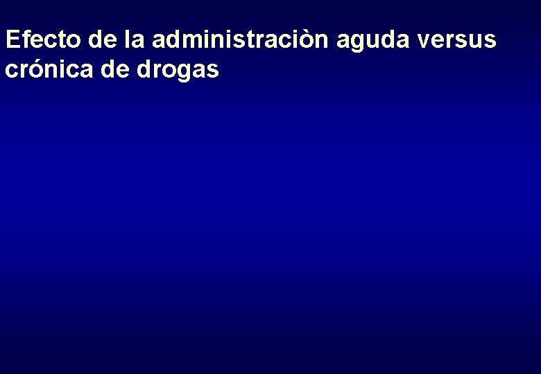 Efecto de la administraciòn aguda versus crónica de drogas 