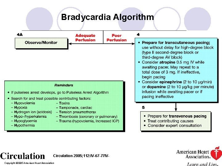 Bradycardia Algorithm Circulation 2005; 112: IV-67 -77 IVCopyright © 2005 American Heart Association 