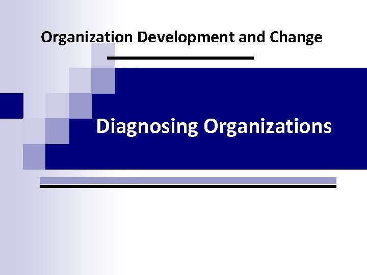 Organization Development and Change Diagnosing Organizations 