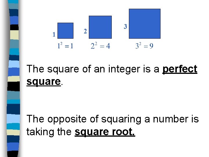 1 2 3 The square of an integer is a perfect square. The opposite