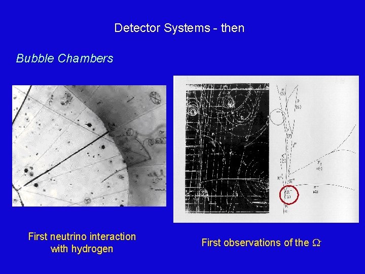 Detector Systems - then Bubble Chambers First neutrino interaction with hydrogen First observations of