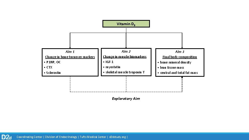 Vitamin D 3 Aim 1 Change in bone turnover markers • P 1 NP,