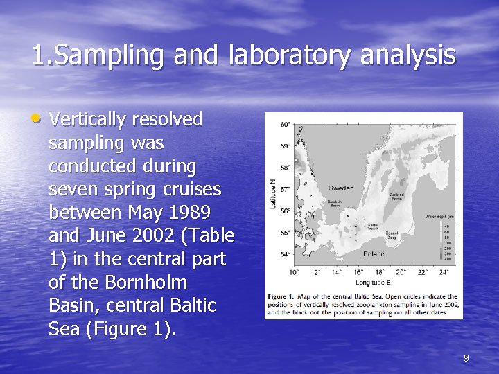 1. Sampling and laboratory analysis • Vertically resolved sampling was conducted during seven spring