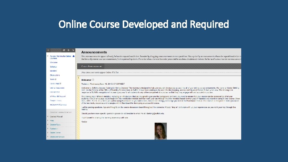 Online Course Developed and Required 