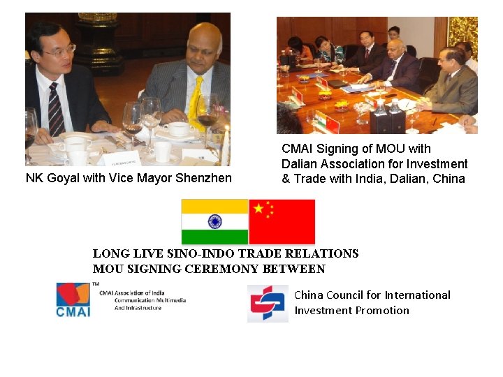 NK Goyal with Vice Mayor Shenzhen CMAI Signing of MOU with Dalian Association for