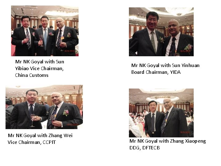 Mr NK Goyal with Sun Yibiao Vice Chairman, China Customs Mr NK Goyal with