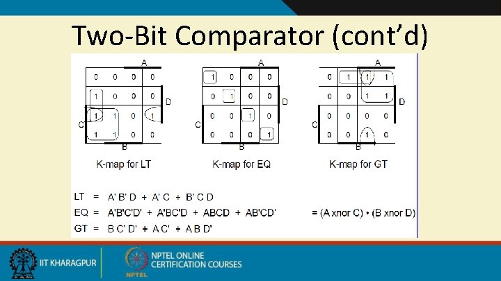 Two-Bit Comparator (cont’d) 