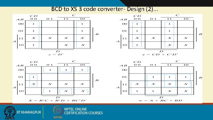 BCD to XS 3 code converter- Design (2). . . 