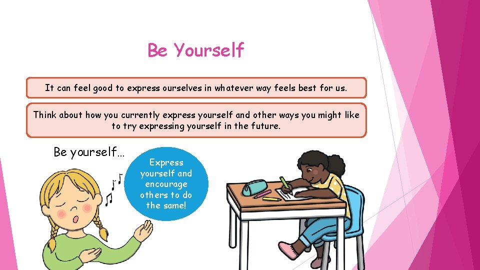 Be Yourself It can feel good to express ourselves in whatever way feels best