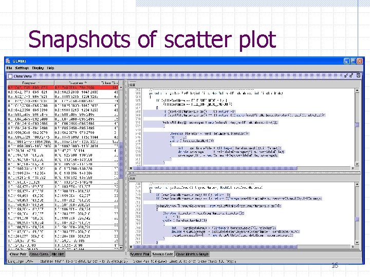 Snapshots of scatter plot 16 Snapshots of scatter plot 16