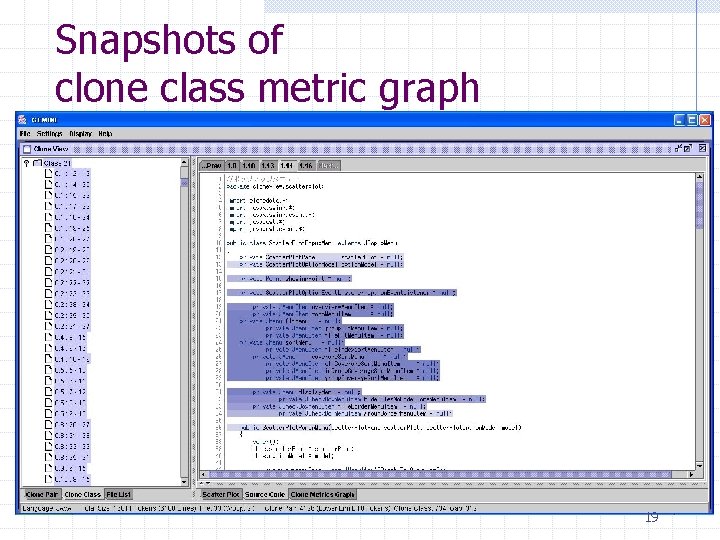 Snapshots of clone class metric graph RAD LEN POP DFL Filtering mode : ON Snapshots of clone class metric graph RAD LEN POP DFL Filtering mode : ON