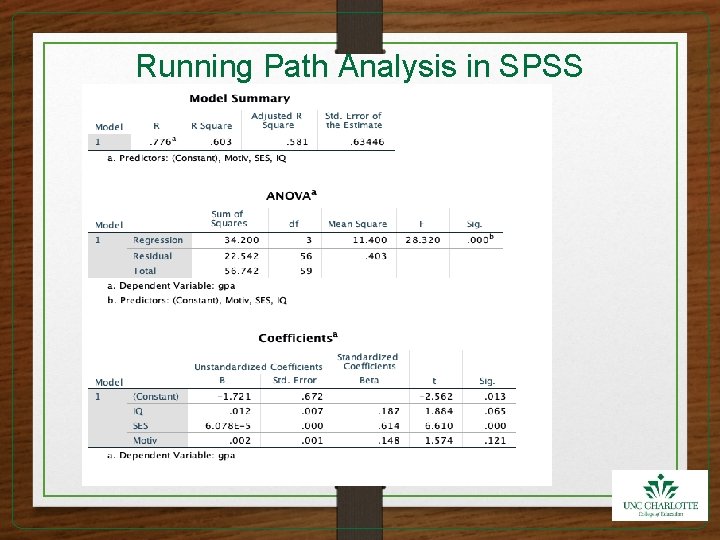 Running Path Analysis in SPSS 