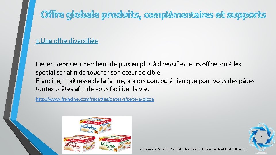 Offre globale produits, complémentaires et supports 3. Une offre diversifiée Les entreprises cherchent de