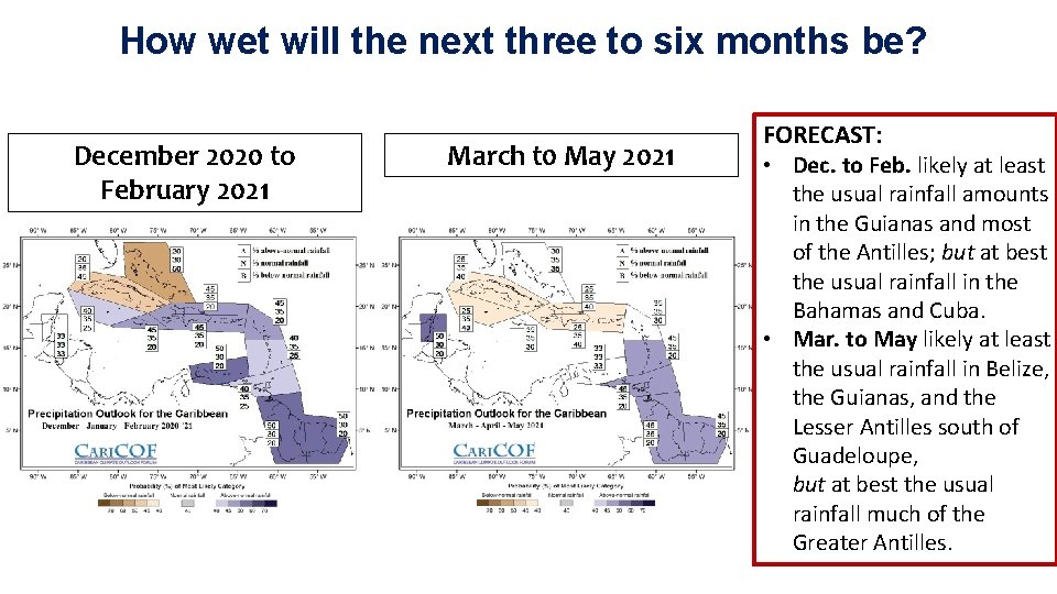 How wet will the next three to six months be? December 2020 to February