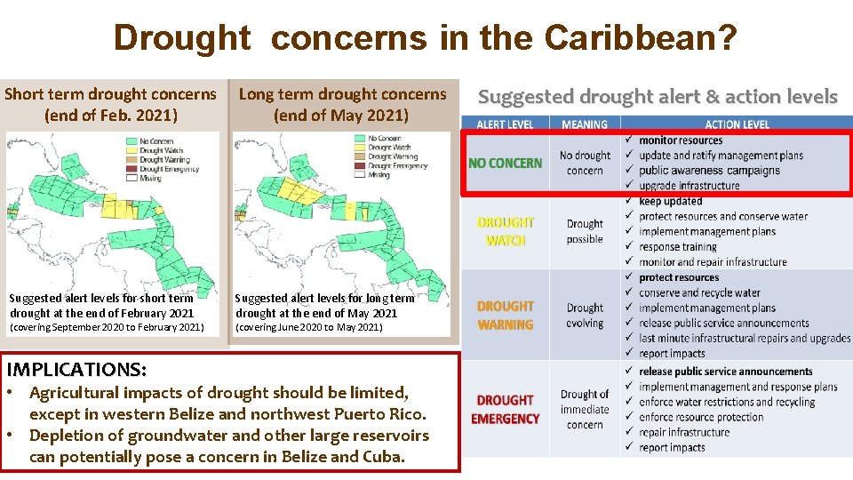Drought concerns in the Caribbean? Short term drought concerns (end of Feb. 2021) Suggested