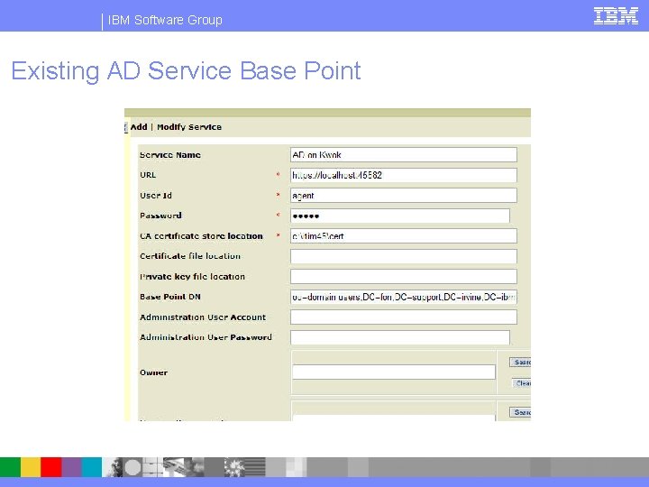 IBM Software Group Existing AD Service Base Point 