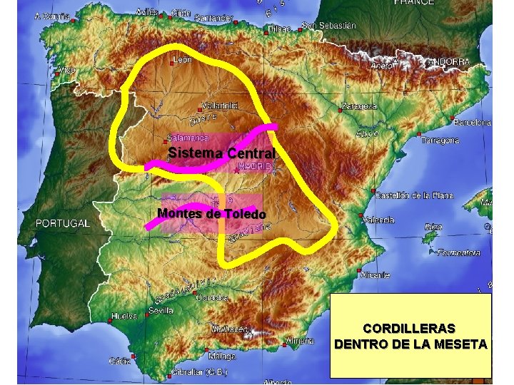 Sistema Central Montes de Toledo CORDILLERAS DENTRO DE LA MESETA 