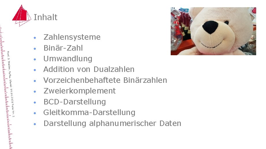 Inhalt · 6. 2021 Stand: 06. 0 ter, Hs. Ka, Prof. J. Wal ·