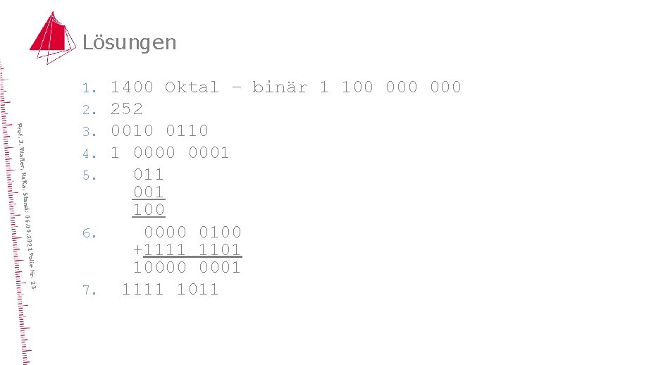 Lösungen 1. 2. lie Nr. 23 6. 2021 Fo Stand: 06. 0 ter, Hs.