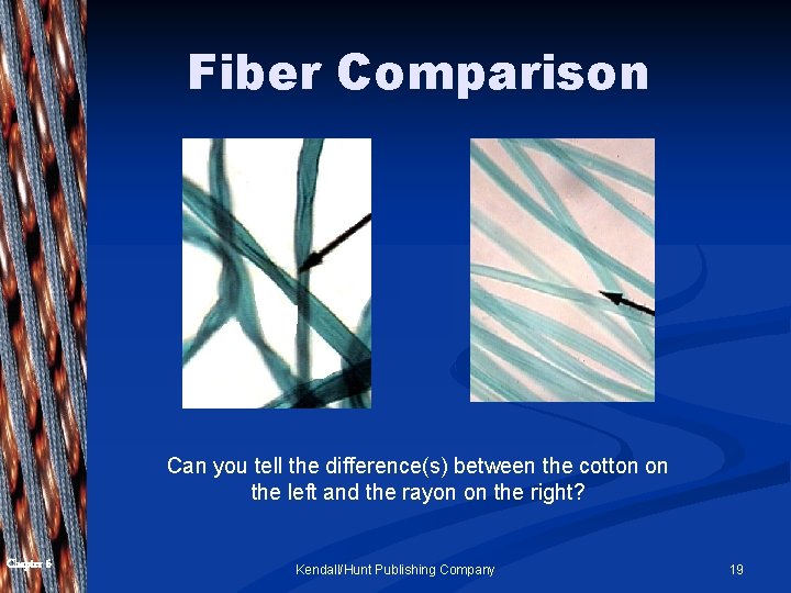 Fiber Comparison Can you tell the difference(s) between the cotton on the left and