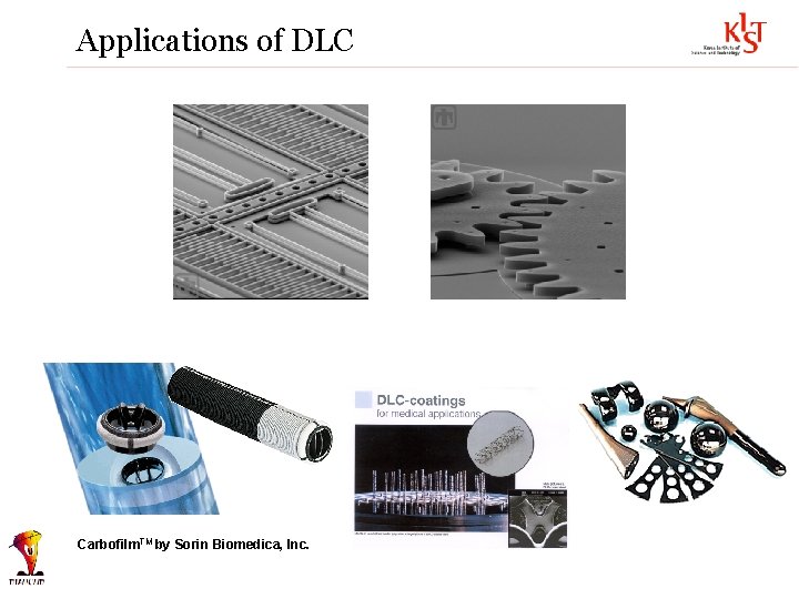 Applications of DLC Carbofilm. TM by Sorin Biomedica, Inc. 