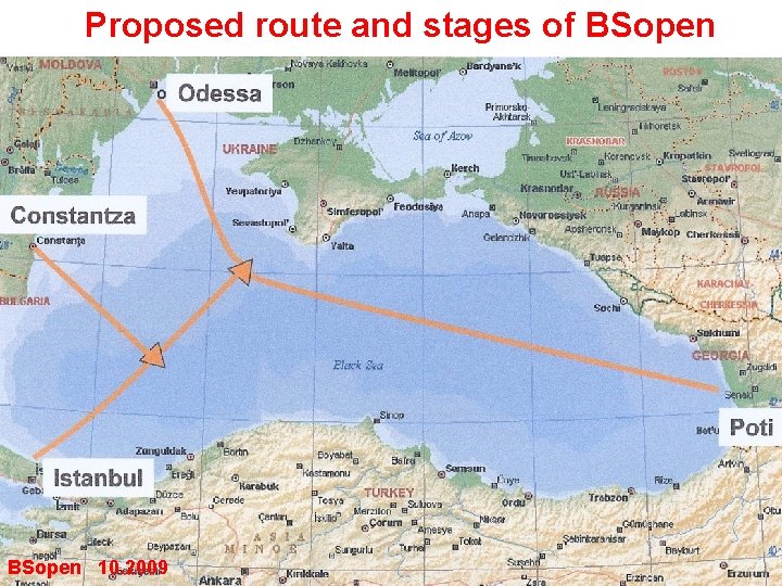 Proposed route and stages of BSopen 10. 2009 
