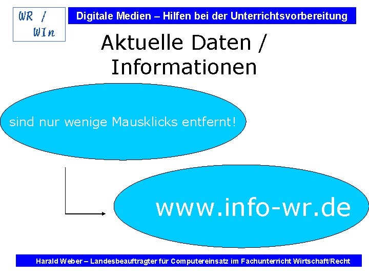 Digitale Medien – Hilfen bei der Unterrichtsvorbereitung Aktuelle Daten / Informationen sind nur wenige