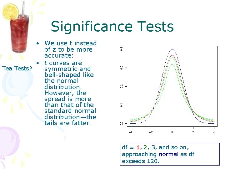 Significance Tests • We use t instead of z to be more accurate: •