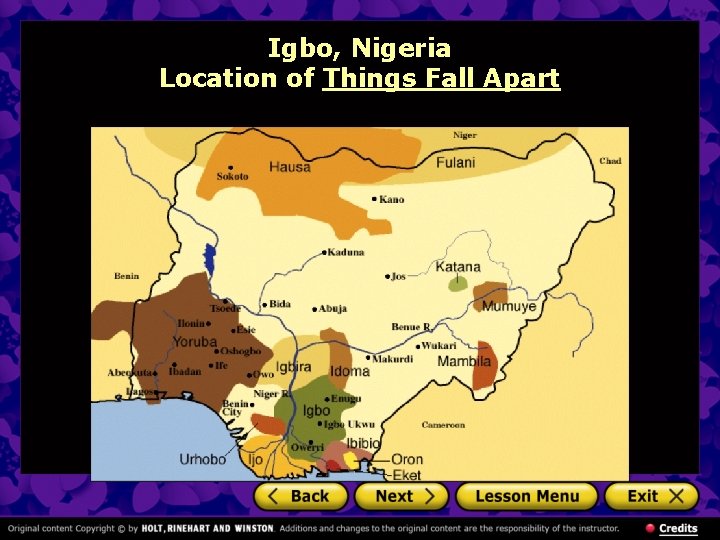 Igbo, Nigeria Location of Things Fall Apart 