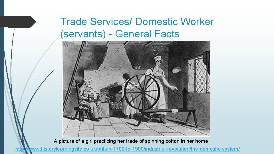 Trade Services/ Domestic Worker (servants) - General Facts A picture of a girl practicing