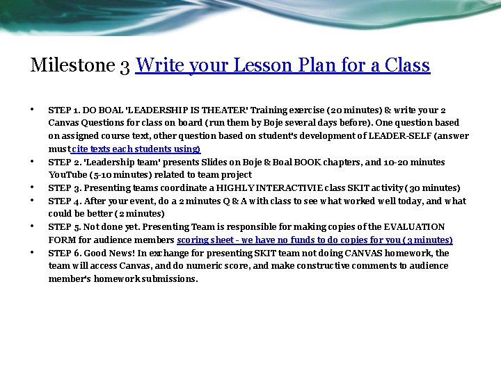 Milestone 3 Write your Lesson Plan for a Class • STEP 1. DO BOAL