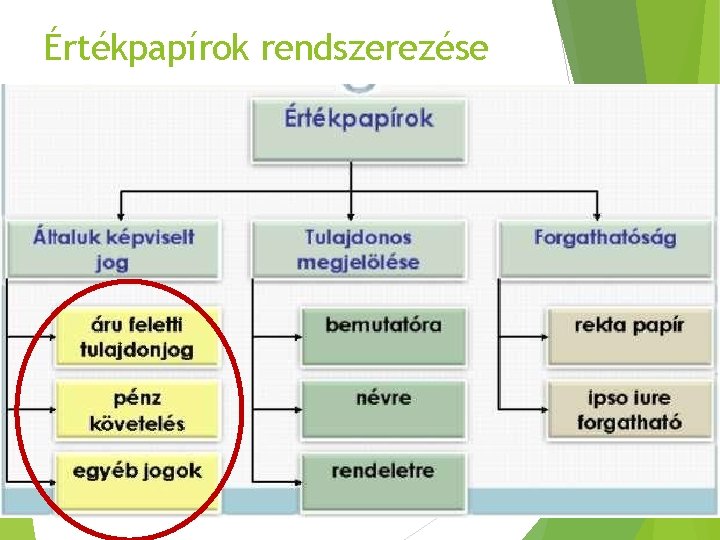 Értékpapírok rendszerezése 