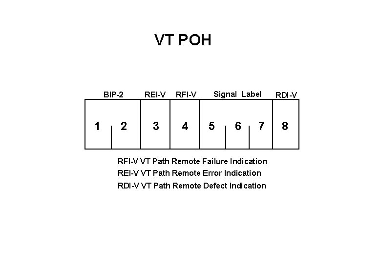 VT POH BIP-2 1 2 REI-V RFI-V 3 4 Signal Label 5 6 7